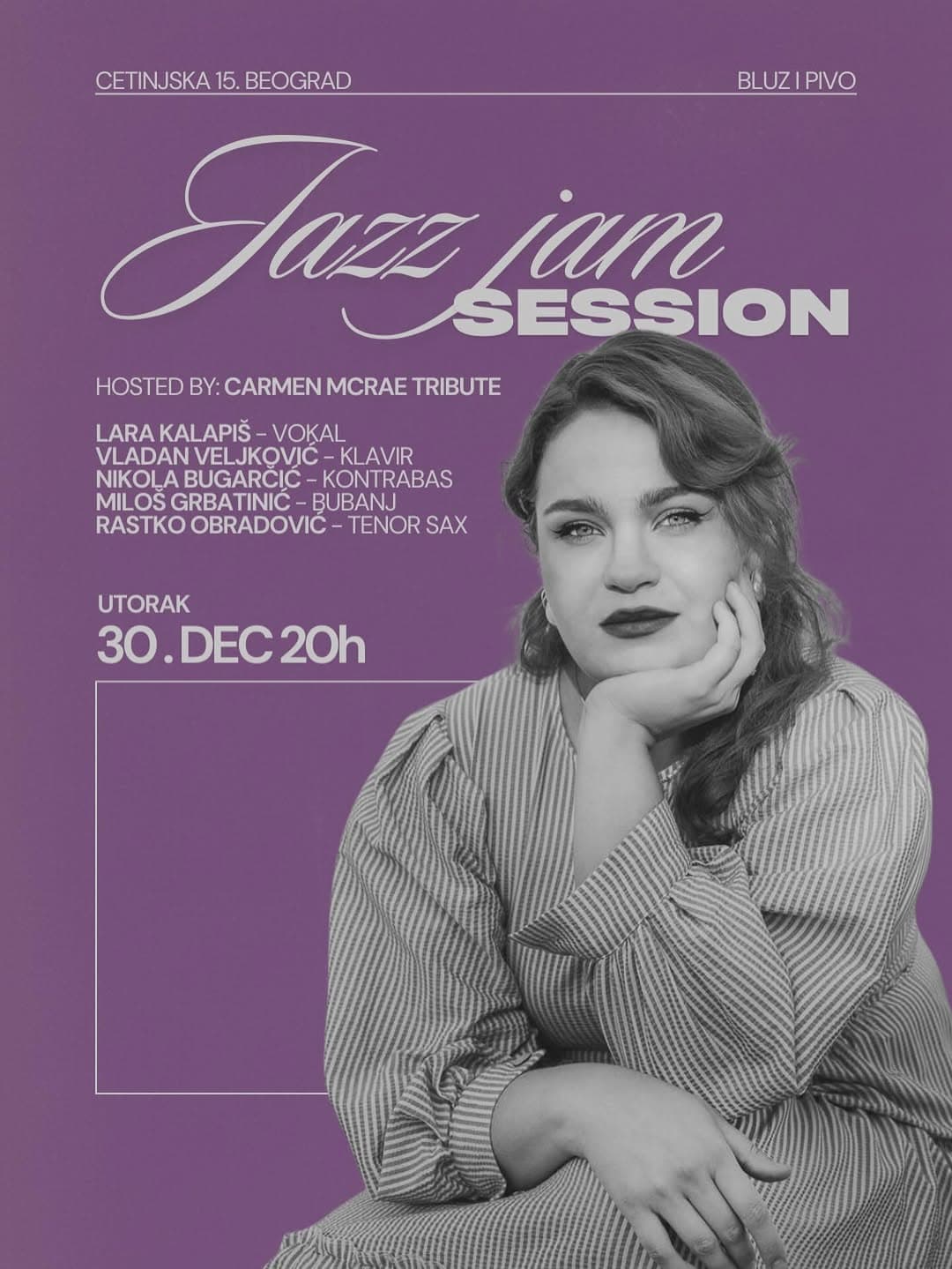 Jazz Jam Tuesday Carmen McRae Tribute