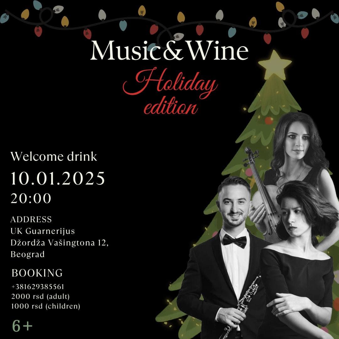 💫 Evening of Magic with the New Year's Program "Music & Wine"! January 10, 20:00